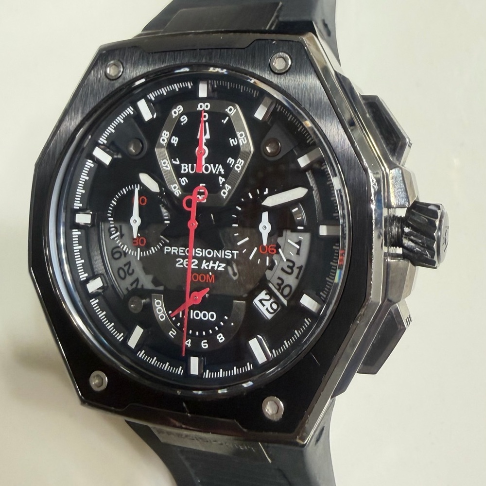 Bulova Precisionist Chronograph 300M | Black Stainless Steel Excellent Condition